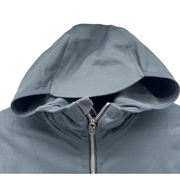Lululemon Fleece Back Soft Shell Jacket Mens Size M Graphite Gray Hood Full Zip - Picture 4 of 12